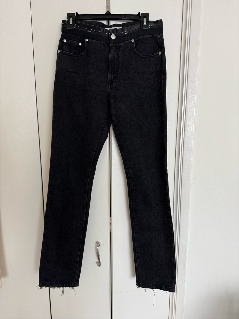 Black MSGM straight leg women jeans